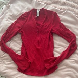 ALO Yoga Red Long Sleeve Tee
